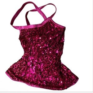 Balera Medium Adult Fucshia Sequin Dance Top